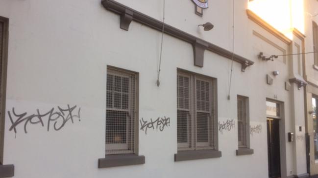 The latest graffiti on Tobruk House in Albert Park.