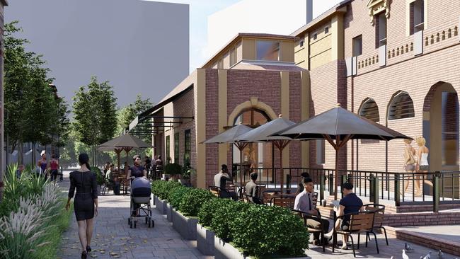 An artist's impression for the revitalised Parramatta Town Hall restaurant, which will have al fresco dining in a heritage setting, with the potential for a licensed bar.