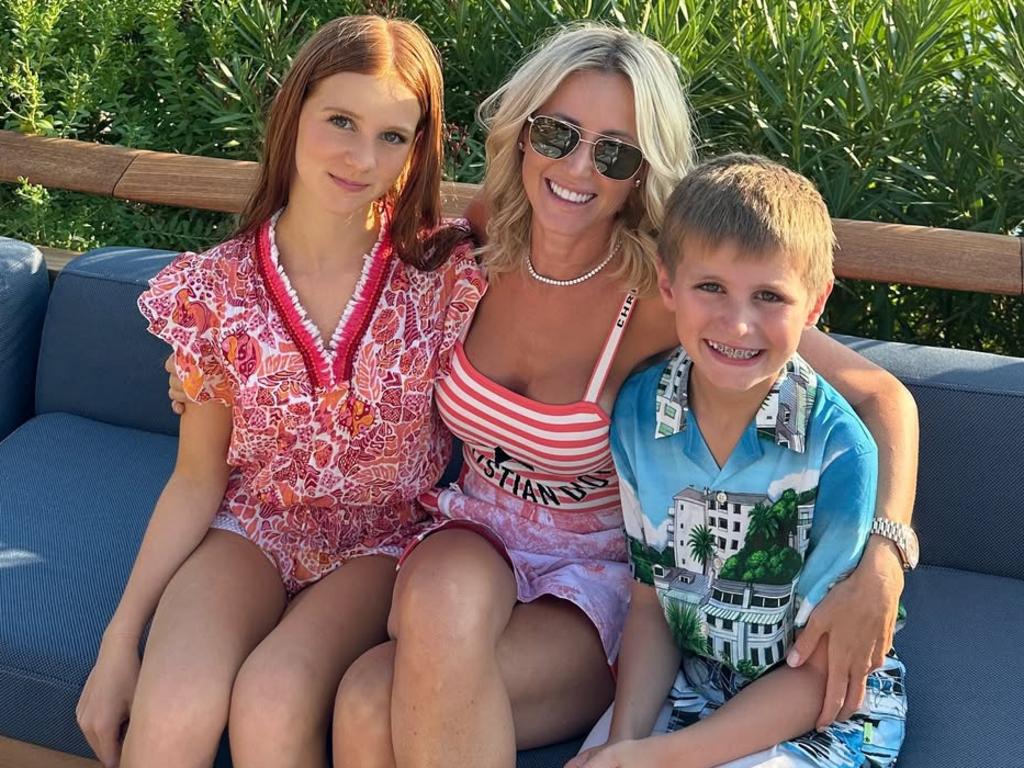 Jacenko with her children Pixie and Hunter. Picture: Instagram