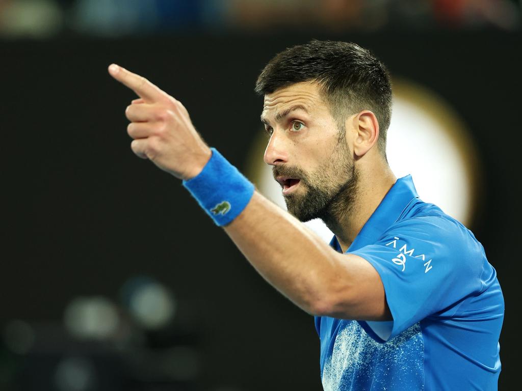 We wonder if the heckler will take Novak up on that offer of a drink? Picture: Cameron Spencer/Getty Images