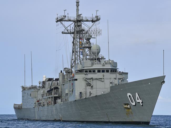 HMAS Darwin (AAP Image/Lucy Hughes Jones) 