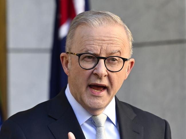 CANBERRA, AUSTRALIA  - NewsWire Photos - May 12, 2025: Prime Minister Anthony Albanese holds a press conferenceÃÂ at Parliament House in Canberra. Picture: NewsWire / Martin Ollman