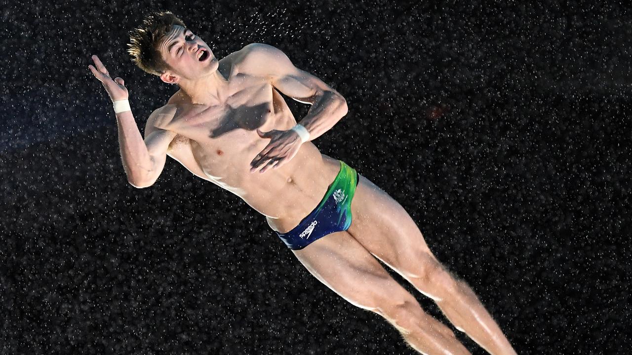 James Connor on his way to winning bronze in the 3m springboard final at the Commonwealth Games.