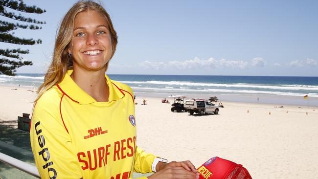 Ela Heiniger at Burleigh Surf Life Saving Club. Picture: Tertius Pickard