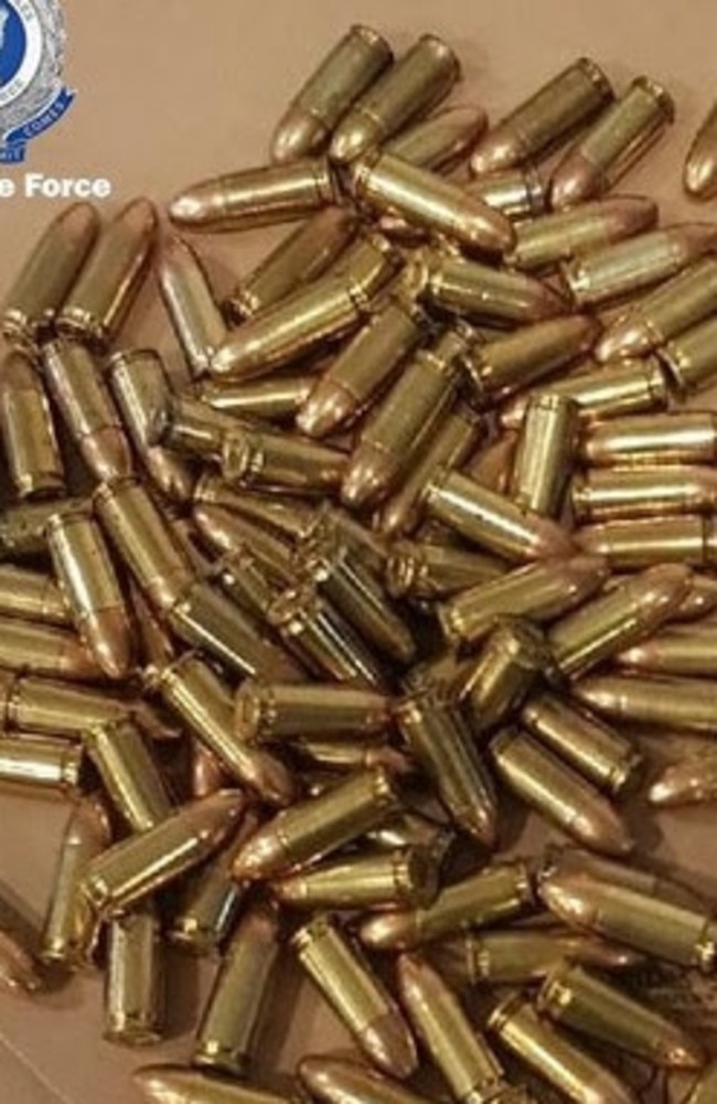 Police fund ammunition, weapons, and drugs when they searched the home of CV. Picture: NSW Police