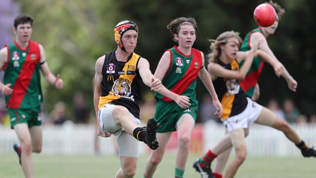 SEQ AFL junior grand final day. Sandgate vs Redcliffe U/16 Grand Final. Pic Peter Wallis