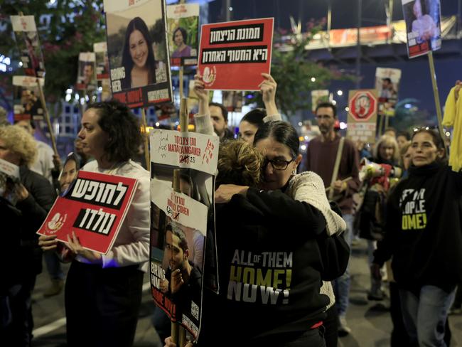 People react to the ceasefire in Tel Aviv, Israel. Picture: Getty Images