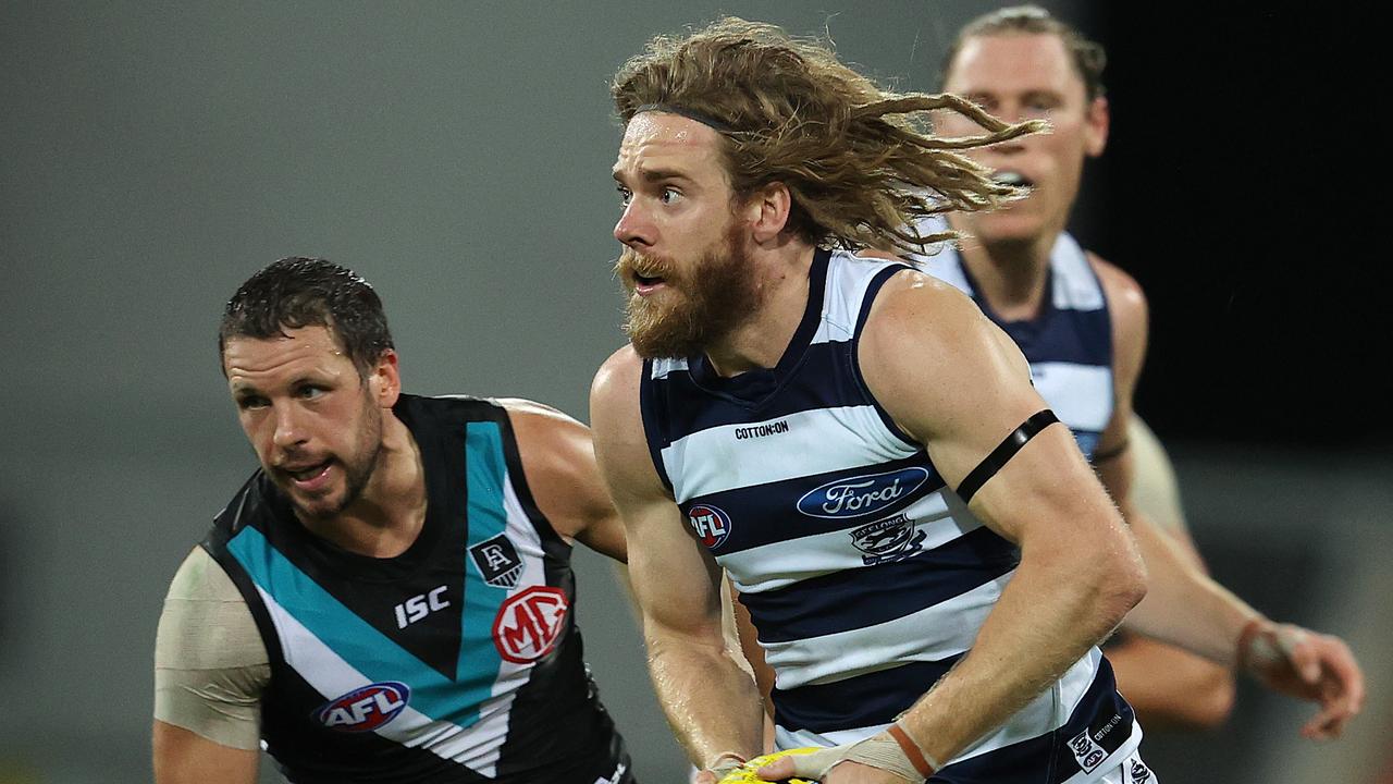 Geelong will take on Port Adelaide in the return of Thursday night footy. Picture: Michael Klein