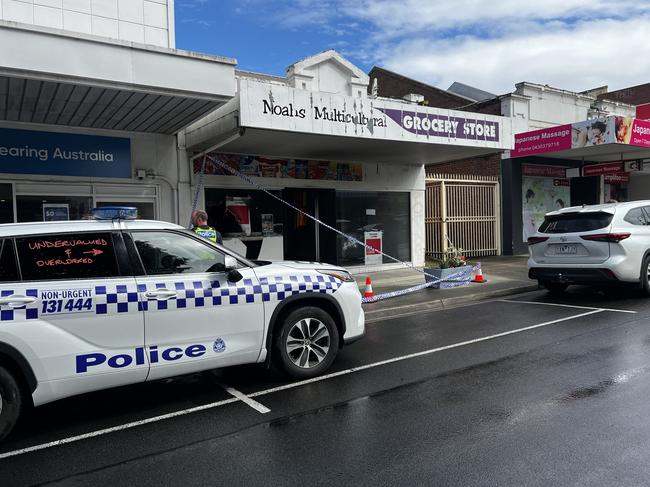 A crime scene was established at the Tarwin St property on Thursday morning. Picture: Jack Colantuono