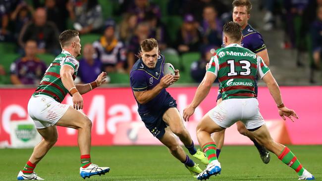 The 2020 Clive Churchill medal winner was on fire for the Storm, scoring two tries and playing a hand in several others.