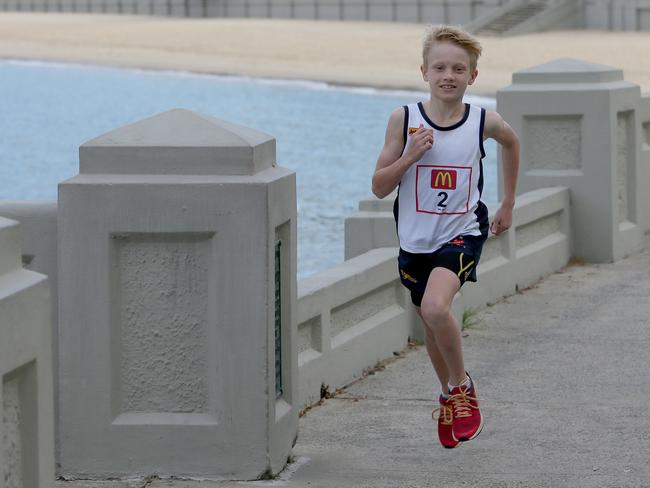 Little Athletics athlete Brody Folkes at Balmoral. Picture: Adam Ward