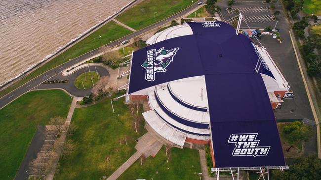 A concept picture of what the Derwent Entertainment Centre could look like if the Southern Huskies buy the venue. Picture: SUPPLIED