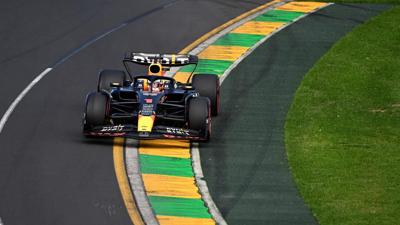 Red Bull Racing's Dutch driver Max Verstappen drives during the first practice session of the 2023 Formula One Australian Grand Prix at the Albert Park Circuit in Melbourne on March 31, 2023. (Photo by WILLIAM WEST / AFP) / -- IMAGE RESTRICTED TO EDITORIAL USE - STRICTLY NO COMMERCIAL USE --