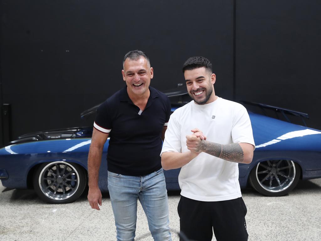 Andy Lopez and Mr Portelli are excited about the future of Australia’s motoring culture. Picture: NewsWire / David Crosling