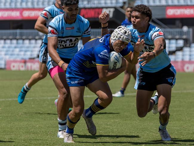 Lorenzo Talataina.Picture: Adam Wrightson Photography. SG Ball Cup Round 2.Cronulla Sutherland Sharks vs Parramatta Eels.Pointsbet Stadium.10 February 2024.