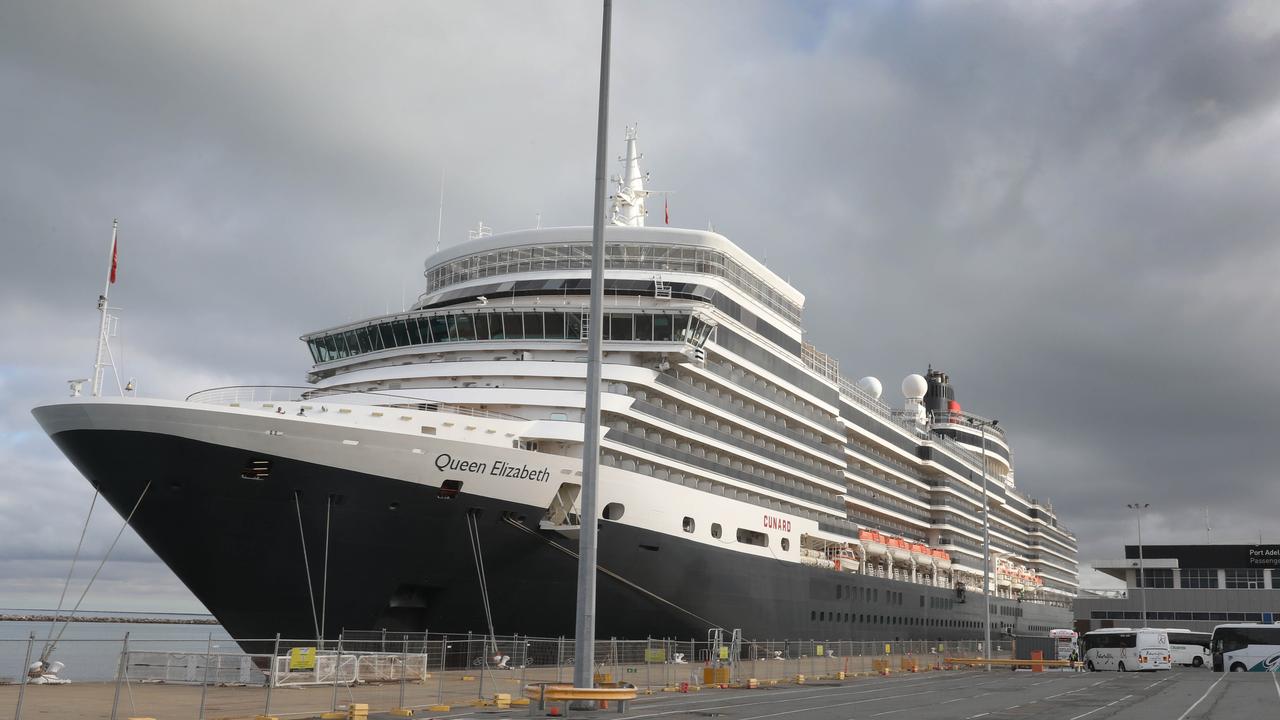 The Queen Elizabeth cruise ship has arrived in Fremantle. Picture: Dean Martin