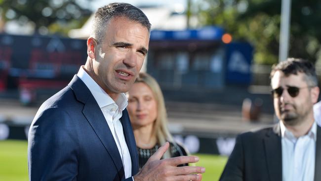 Premier Peter Malinauskas said AFL clubs were “taking things up a notch” this year. Picture: NCA NewsWire / Brenton Edwards