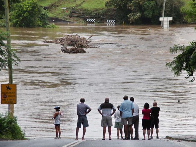 Bellingen 11-01-2011Scenes from swollen Bellinger River which flooded over the Lavenders Bridge, isolating North and South Bellingen.Photo Frank Redward