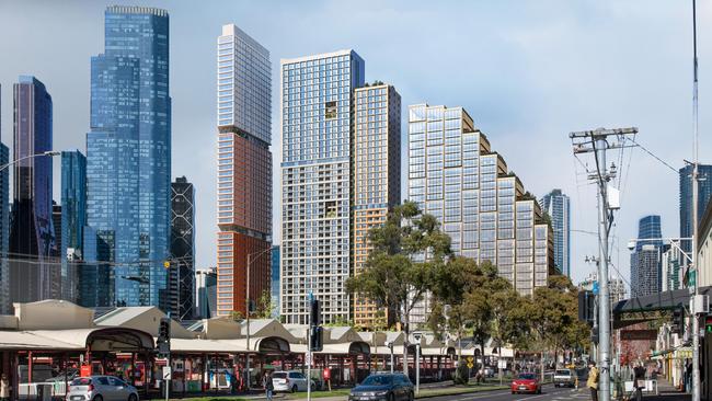 An artist’s impression of the $1.5m Queen Victoria Market redevelopment proposed by Lendlease and the City of Melbourne.