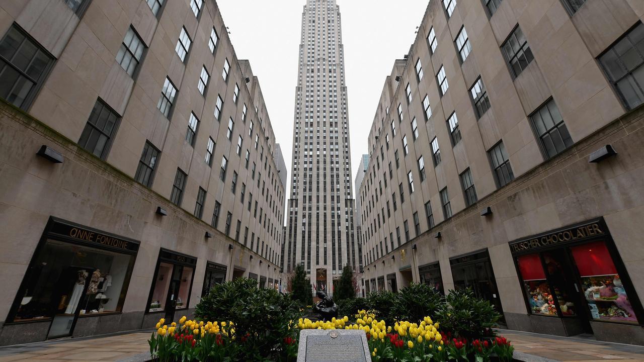 An empty Rockefeller Center on April 09, 2020 in New York City. Picture: Angela Weiss / AFP.