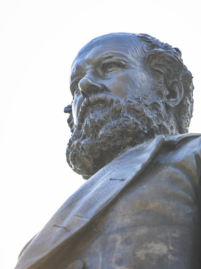 The William Crowther statue in Franklin Square Hobart. Picture: Chris Kidd