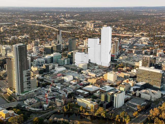 The Parramatta Square towers will be a feature of the CBD skyline.