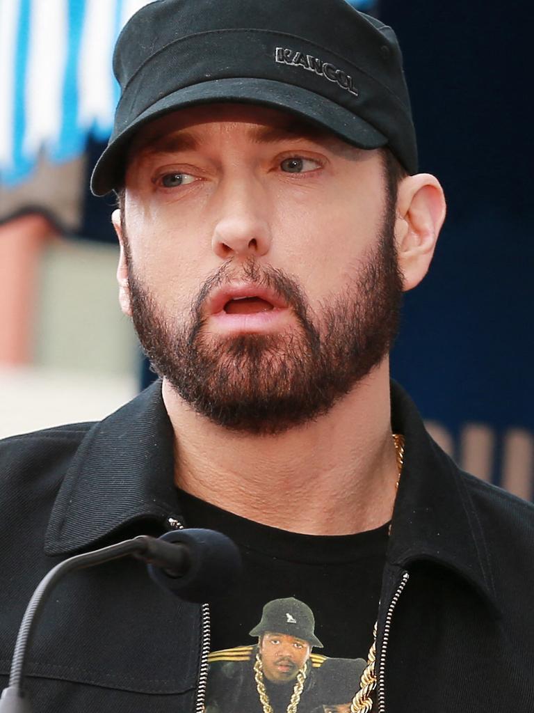 Eminem was inducted into the Hall of Fame. Picture: Leon Bennett/Getty Images/AFP