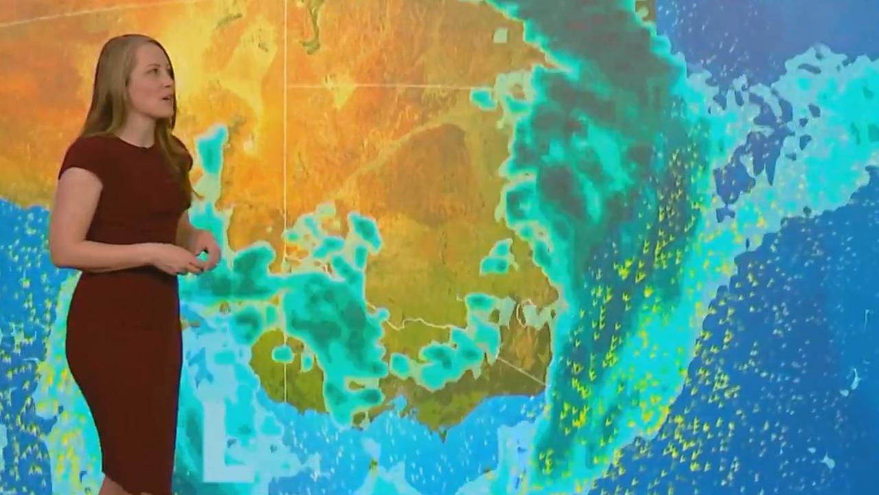 The system will then sweep quite quickly over the east coast on Friday. Picture: Sky News