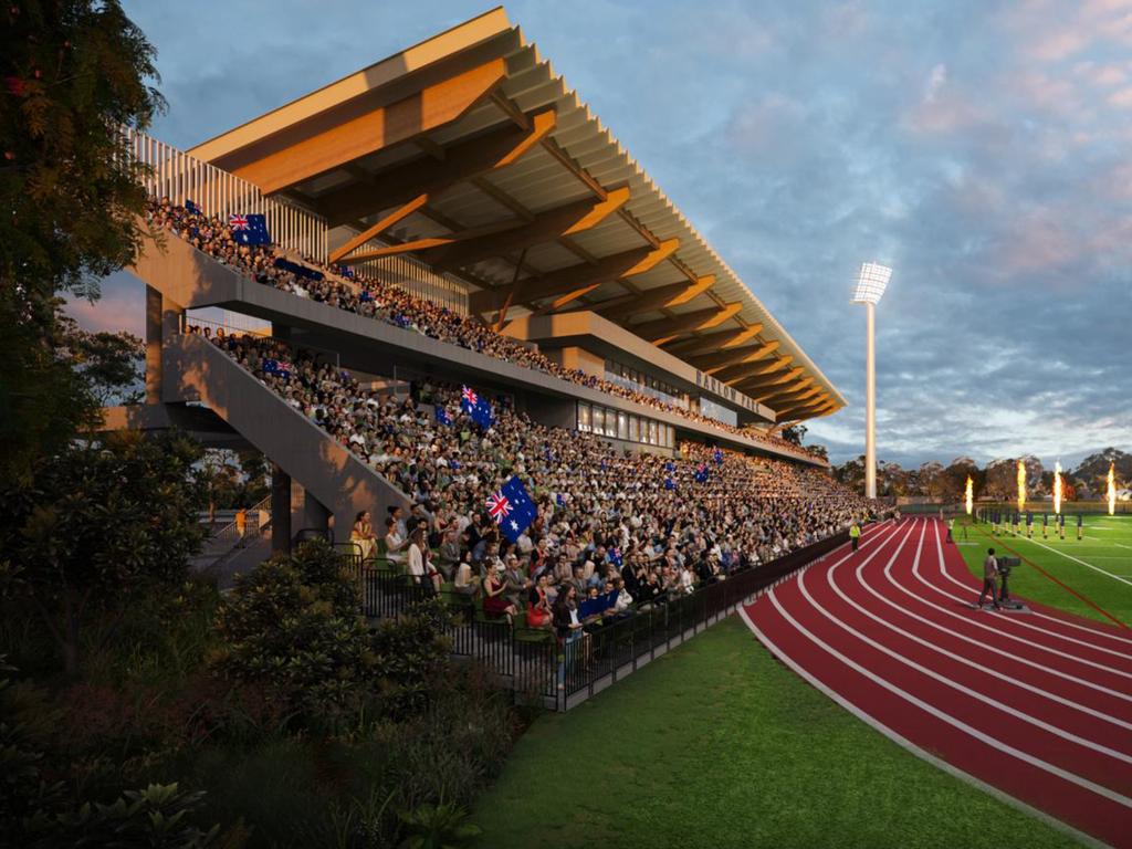 An artist impression of Barlow Park Stadium, Cairns, which would be used for football.