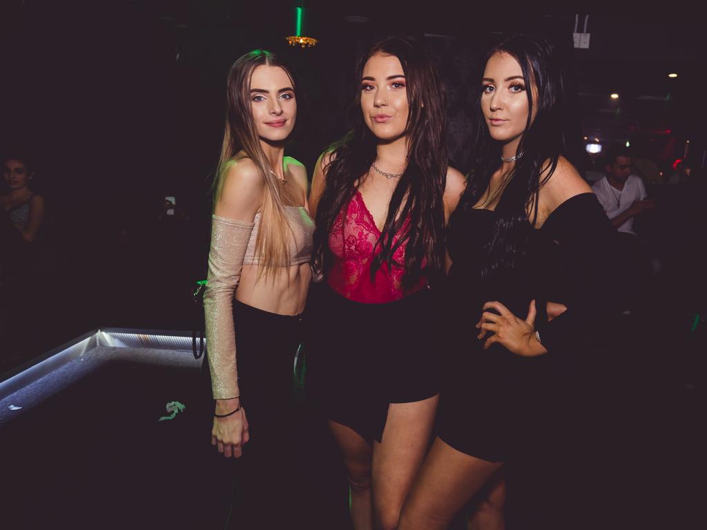 Zowie Mallory, CJ Brooks and Caitlin Davies at Love Nightclub for Gold Coast Bulletin Nightspotting.