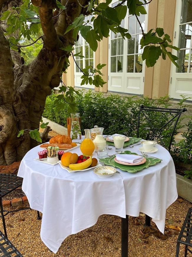 Breakfast is served under the old fig tree. Picture: Christine McCabe