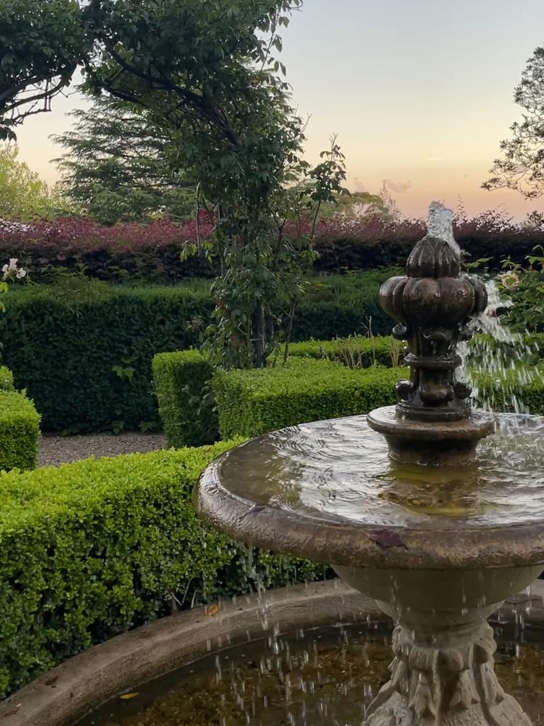 The lush gardens surround the hotel.