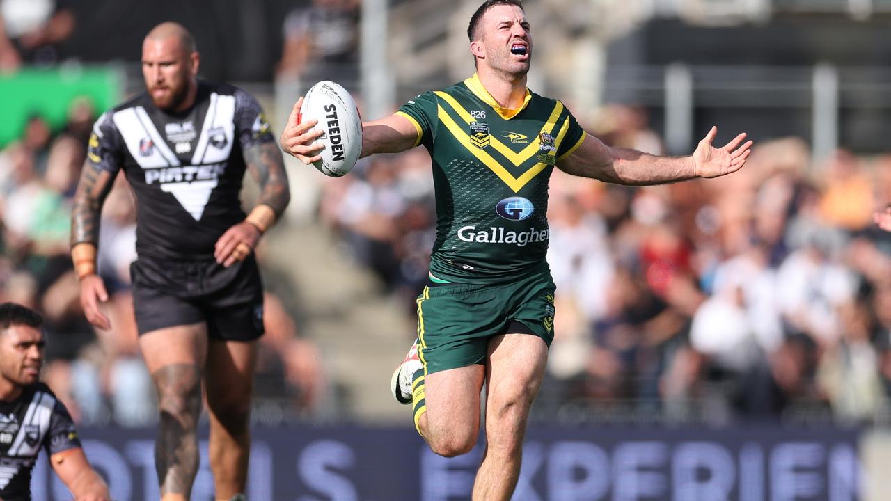 James Tedesco was dropped from the Australian side on the back of their heavy defeat to New Zealand in 2023. Picture: Phil Walter/Getty Images