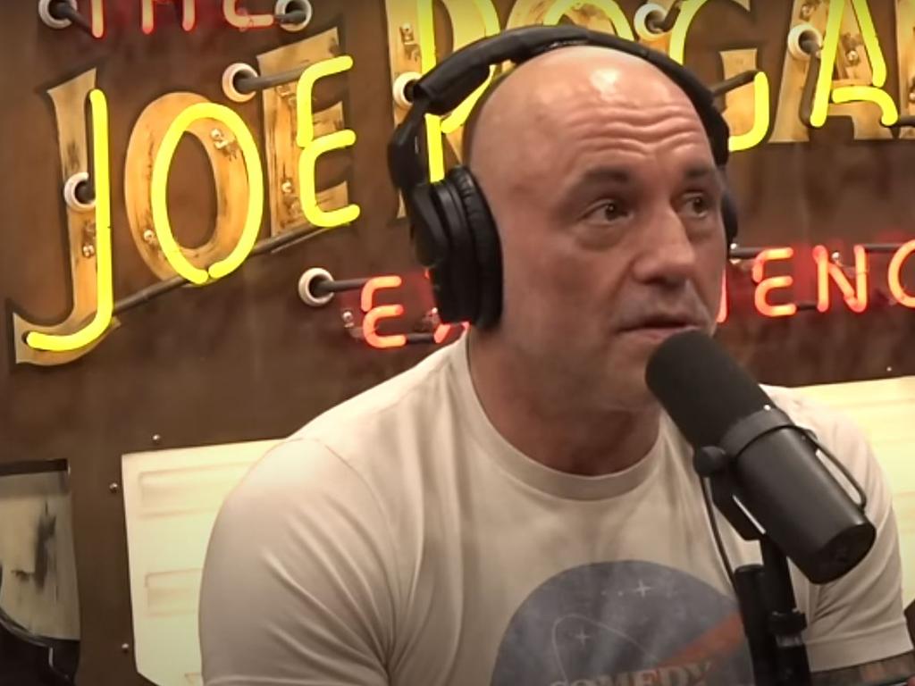 During a viral moment in the interview, Rogan and Crowe spoke about Vice President Kamala Harris making election vows despite already being in office. Picture: Joe Rogan Experience / YouTube