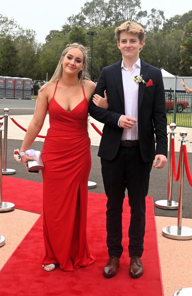 Jack Mitchell and Gabrielle Gorham at Pacific Lutheran College's 2023 formal. Picture: Tegan Annett