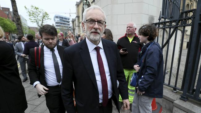 Shorten’s look was likened to the famously dishevelled  Jeremy Corbyn. Picture: AP 