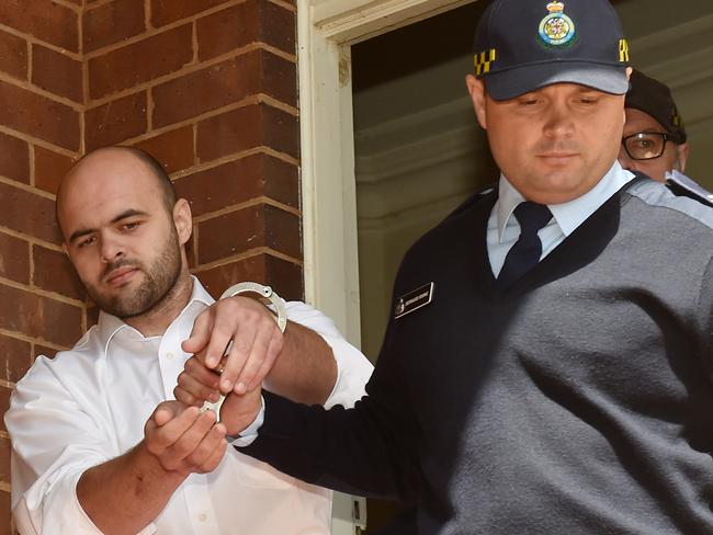 Police arrest Vincent Stanford over the murder and aggravated sexual assault of Leeton schoolteacher Stephanie Scott in 2015. Picture: Paul Miller