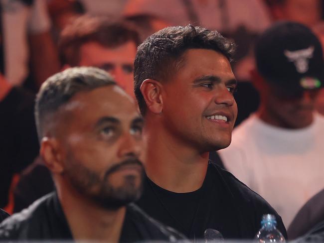 Souths superstar Latrell Mitchell watches on. Picture: Mark Kolbe/Getty