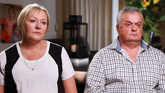 ‘I just wanted my boy home’: Chris Lane’s parents, Donna and Pete. Picture: Channel 7