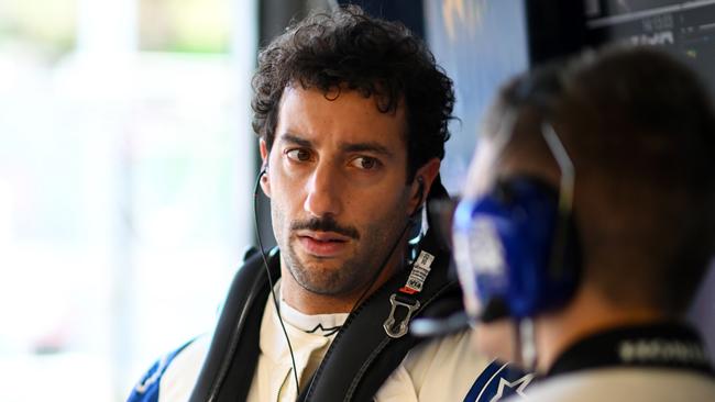 BAKU, AZERBAIJAN - SEPTEMBER 15: Daniel Ricciardo of Australia and Visa Cash App RB prepares to drive in the garage prior to the F1 Grand Prix of Azerbaijan at Baku City Circuit on September 15, 2024 in Baku, Azerbaijan. (Photo by Rudy Carezzevoli/Getty Images)