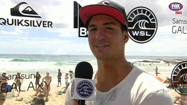 Screengrab of a Gabriel Medina who swore on air during an interview. Photo supplied.