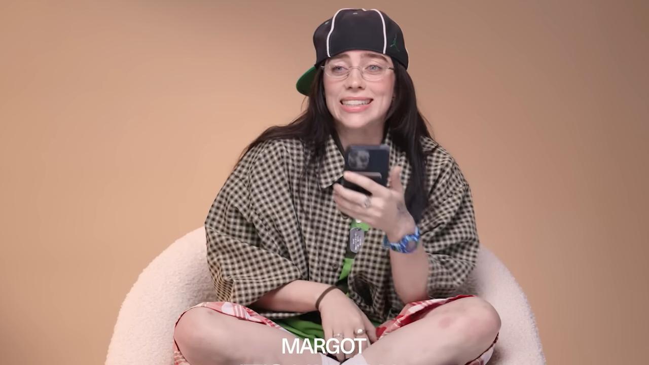 Billie Eilish pranked Margot Robbie during her latest interview. Picture: YouTube.