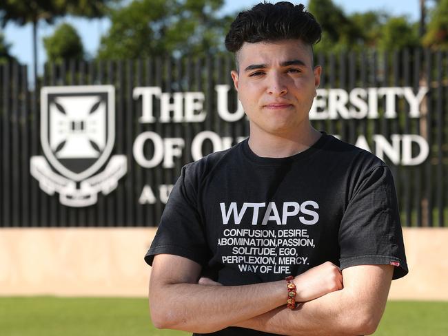 Drew Pavlou, a student activist at the University of Queensland. Picture: Lyndon Mechielsen