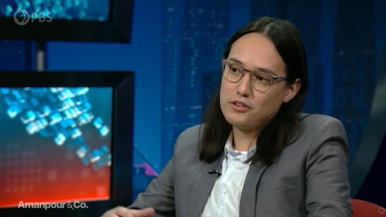 Hoan Ton-That's Clearview AI has raised millions from investors and companies with links to the far-right, the CIA, and Facebook. Picture: Amanpour and Company/YouTube