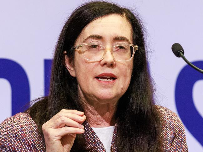 2/11/2023 Gina Cass-Gottlieb is the chair of the ACCC, speaking during the Economic & Social Outlook Conference in Melbourne. Aaron Francis / The Australian