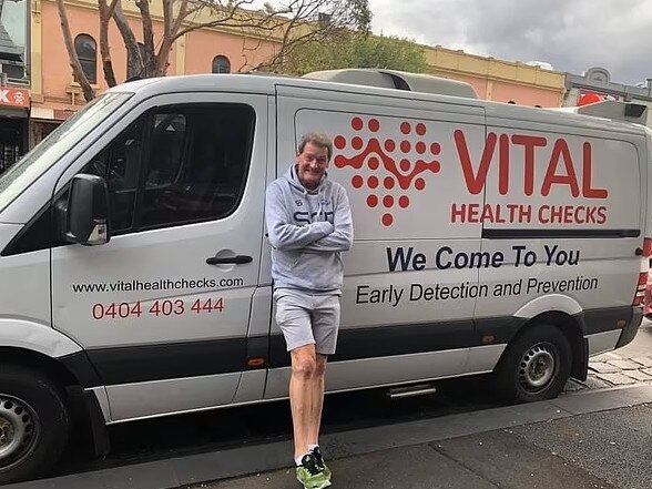 Former AFL player and manager Ricky Nixon with his new business Vital Health Checks. Picture: Facebook