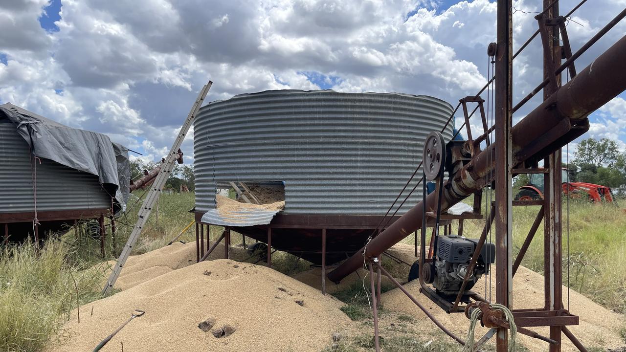 The silo Baralaba farmer John Lawson was trapped in. Picture: Contributed