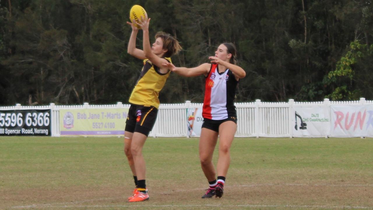 Lucy Grant in action for the Tigers: This 15s girl is a defensive machine.