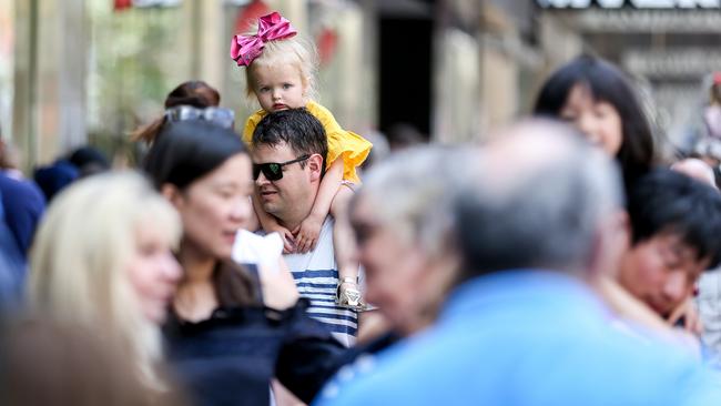 Harriet takes a break in the busy Bourke Street Mall. Picture: Tim Carrafa