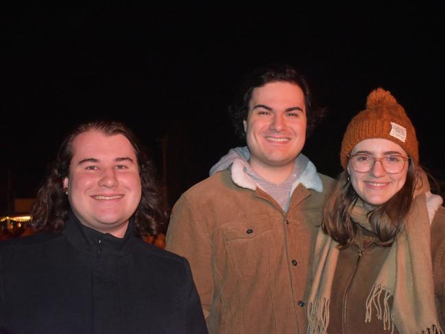 Rhys Williams, Nicholas Antoniadis, and Ruby Grayson at the 2021 Killarney Bonfire Night.